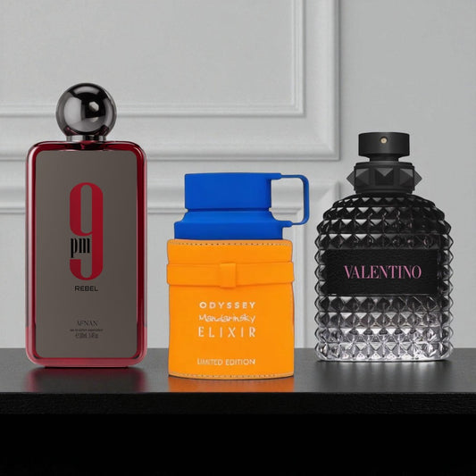 Mandarin Sky Elixir , Valentino Born In Roma y 9pm Rebel | 100ML